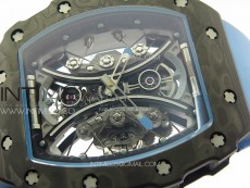 RM053-01 Real Forge Carbon YSF Best Edition Skeleton Dial on Blue Rubber Strap Asian Tourbillon