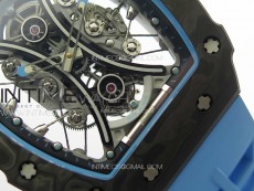 RM053-01 Real Forge Carbon YSF Best Edition Skeleton Dial on Blue Rubber Strap Asian Tourbillon