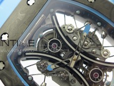RM053-01 Real Forge Carbon YSF Best Edition Skeleton Dial on Blue Rubber Strap Asian Tourbillon