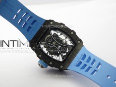 RM053-01 Real Forge Carbon YSF Best Edition Skeleton Dial on Blue Rubber Strap Asian Tourbillon