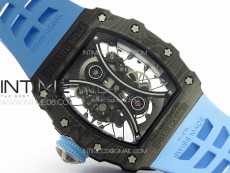 RM053-01 Real Forge Carbon YSF Best Edition Skeleton Dial on Blue Rubber Strap Asian Tourbillon