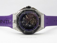 Royal Oak Concept 26620 Satin-polished Steel 1:1 Best Edition Skeleton Dial on Purple Rubber Strap A2965