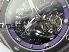 Royal Oak Concept 26620 Satin-polished Steel 1:1 Best Edition Skeleton Dial on Purple Rubber Strap A2965
