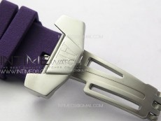 Royal Oak Concept 26620 Satin-polished Steel 1:1 Best Edition Skeleton Dial on Purple Rubber Strap A2965