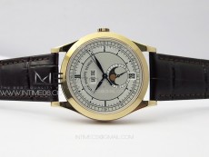 Annual Calendar Moonphase 5396 RG ZF 1:1 Best Edition White/Blue Dial on Brown Leather Strap A324