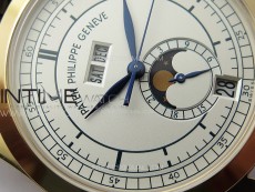 Annual Calendar Moonphase 5396 RG ZF 1:1 Best Edition White/Blue Dial on Brown Leather Strap A324
