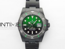Submariner DIW Carbon Bezel VSF 1:1 Best Edition Green Dial on DLC Bracelet VS3135 (Free Rubber Straps)
