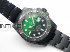 Submariner DIW Carbon Bezel VSF 1:1 Best Edition Green Dial on DLC Bracelet VS3135 (Free Rubber Straps)