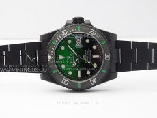 Submariner DIW Carbon Bezel VSF 1:1 Best Edition Green Dial on DLC Bracelet VS3135 (Free Rubber Straps)