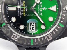 Submariner DIW Carbon Bezel VSF 1:1 Best Edition Green Dial on DLC Bracelet VS3135 (Free Rubber Straps)