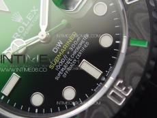 Submariner DIW Carbon Bezel VSF 1:1 Best Edition Green Dial on DLC Bracelet VS3135 (Free Rubber Straps)