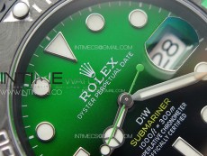Submariner DIW Carbon Bezel VSF 1:1 Best Edition Green Dial on DLC Bracelet VS3135 (Free Rubber Straps)