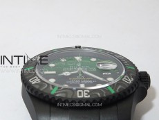 Submariner DIW Carbon Bezel VSF 1:1 Best Edition Green Dial on DLC Bracelet VS3135 (Free Rubber Straps)