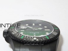 Submariner DIW Carbon Bezel VSF 1:1 Best Edition Green Dial on DLC Bracelet VS3135 (Free Rubber Straps)