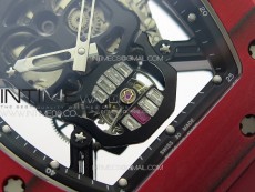 RM052 Skull Red Carbon Real Tourbillon YSF 1:1 Best Edition Skull Dial on Red Rubber Strap