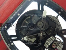 RM052 Skull Red Carbon Real Tourbillon YSF 1:1 Best Edition Skull Dial on Red Rubber Strap