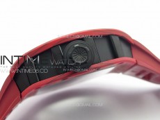 RM052 Skull Red Carbon Real Tourbillon YSF 1:1 Best Edition Skull Dial on Red Rubber Strap
