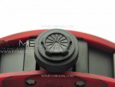 RM052 Skull Red Carbon Real Tourbillon YSF 1:1 Best Edition Skull Dial on Red Rubber Strap