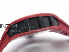RM052 Skull Red Carbon Real Tourbillon YSF 1:1 Best Edition Skull Dial on Red Rubber Strap
