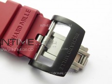 RM052 Skull Red Carbon Real Tourbillon YSF 1:1 Best Edition Skull Dial on Red Rubber Strap