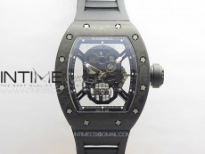 RM052 Skull Black Carbon Real Tourbillon YSF 1:1 Best Edition Skull Dial on Black Rubber Strap