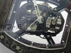 RM052 Skull Black Carbon Real Tourbillon YSF 1:1 Best Edition Skull Dial on Black Rubber Strap