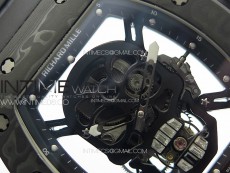 RM052 Skull Black Carbon Real Tourbillon YSF 1:1 Best Edition Skull Dial on Black Rubber Strap