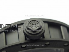 RM052 Skull Black Carbon Real Tourbillon YSF 1:1 Best Edition Skull Dial on Black Rubber Strap