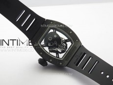RM052 Skull Black Carbon Real Tourbillon YSF 1:1 Best Edition Skull Dial on Black Rubber Strap