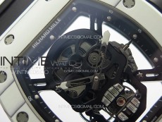 RM052 Skull White Carbon Real Tourbillon YSF 1:1 Best Edition Skull Dial on Black Rubber Strap