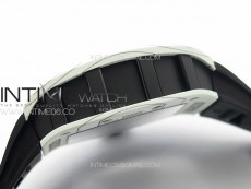 RM052 Skull White Carbon Real Tourbillon YSF 1:1 Best Edition Skull Dial on Black Rubber Strap