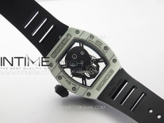 RM052 Skull White Carbon Real Tourbillon YSF 1:1 Best Edition Skull Dial on Black Rubber Strap