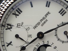 Calatrava 5057 Cortina Watch 50th Anniversary SS YSF 1:1 Best Edition White Dial on Black Leather Strap A240