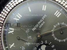 Calatrava 5057 Cortina Watch 50th Anniversary SS YSF 1:1 Best Edition Gray Dial on Black Leather Strap A240