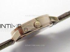 Calatrava 5057 Cortina Watch 50th Anniversary RG YSF 1:1 Best Edition White Dial on Black Leather Strap A240