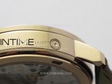 Calatrava 5057 Cortina Watch 50th Anniversary RG YSF 1:1 Best Edition White Dial on Black Leather Strap A240