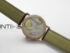 Calatrava 5057 Cortina Watch 50th Anniversary RG YSF 1:1 Best Edition White Dial on Black Leather Strap A240