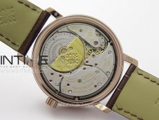 Calatrava 5057 Cortina Watch 50th Anniversary RG YSF 1:1 Best Edition White Dial on Black Leather Strap A240