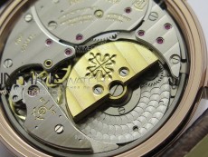 Calatrava 5057 Cortina Watch 50th Anniversary RG YSF 1:1 Best Edition White Dial on Black Leather Strap A240