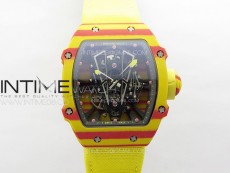 RM027-03 Real Tourbillon YSF Best Edition Orange/Red Carbon Skeleton Dial on Orange Nylon Strap