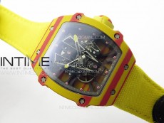 RM027-03 Real Tourbillon YSF Best Edition Orange/Red Carbon Skeleton Dial on Orange Nylon Strap
