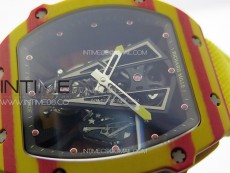 RM027-03 Real Tourbillon YSF Best Edition Orange/Red Carbon Skeleton Dial on Orange Nylon Strap