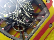 RM027-03 Real Tourbillon YSF Best Edition Orange/Red Carbon Skeleton Dial on Orange Nylon Strap