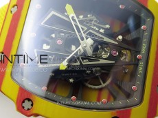 RM027-03 Real Tourbillon YSF Best Edition Orange/Red Carbon Skeleton Dial on Orange Nylon Strap