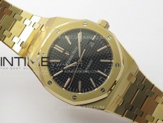 Royal Oak 41mm 15400 RG APSF 1:1 Best Edition Black Textured Dial on RG Bracelet A3120 Super Clone V3