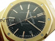 Royal Oak 41mm 15400 RG APSF 1:1 Best Edition Black Textured Dial on RG Bracelet A3120 Super Clone V3