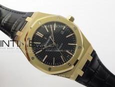 Royal Oak 41mm 15400 RG APSF 1:1 Best Edition Black Textured Dial on RG Bracelet A3120 Super Clone V3