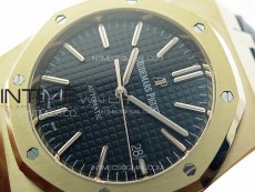 Royal Oak 41mm 15400 RG APSF 1:1 Best Edition Black Textured Dial on RG Bracelet A3120 Super Clone V3