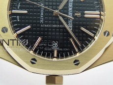 Royal Oak 41mm 15400 RG APSF 1:1 Best Edition Black Textured Dial on RG Bracelet A3120 Super Clone V3