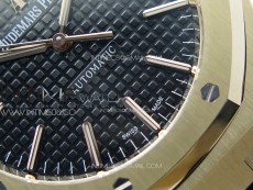 Royal Oak 41mm 15400 RG APSF 1:1 Best Edition Black Textured Dial on RG Bracelet A3120 Super Clone V3
